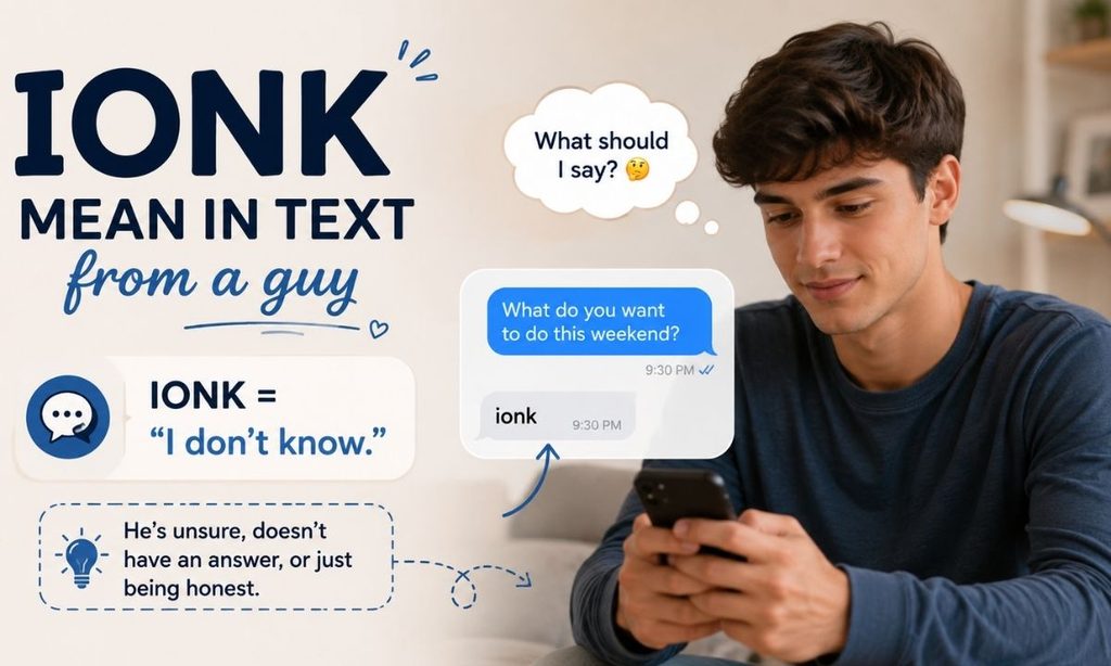 Ionk mean in text from a guy