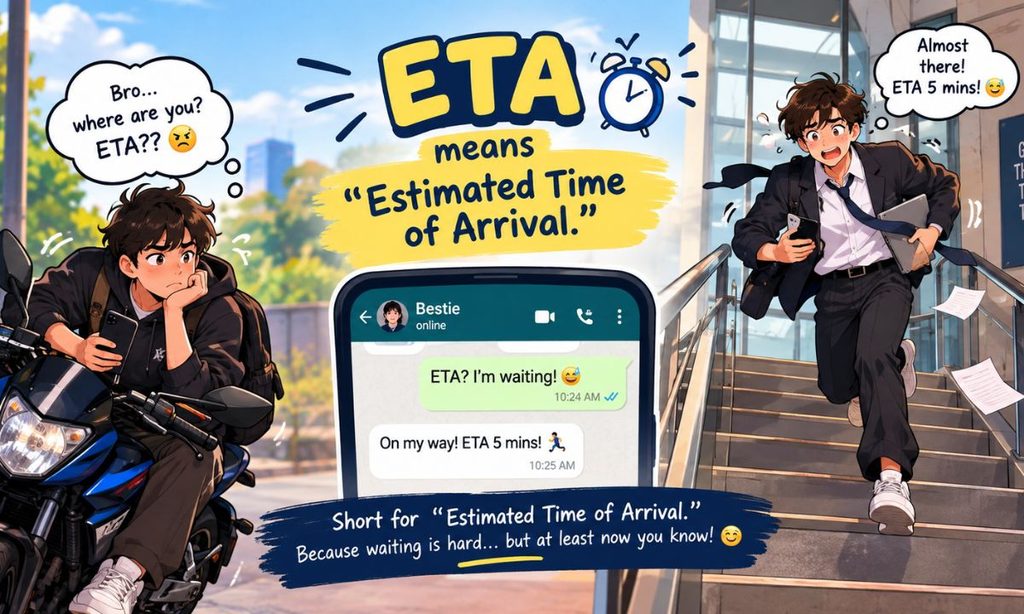 ETA Used in a Funny or Joking Context