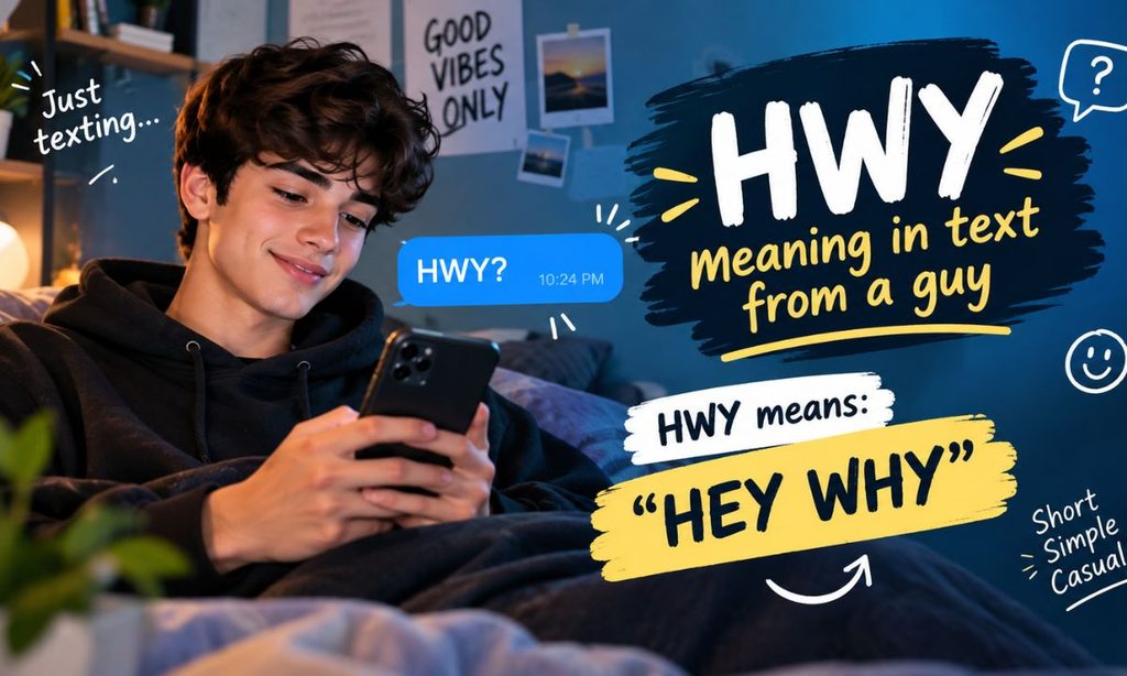 Hwy meaning in text from a guy