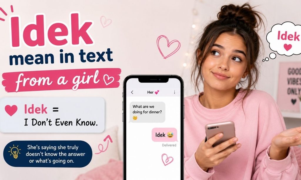 Idek mean in text from a girl