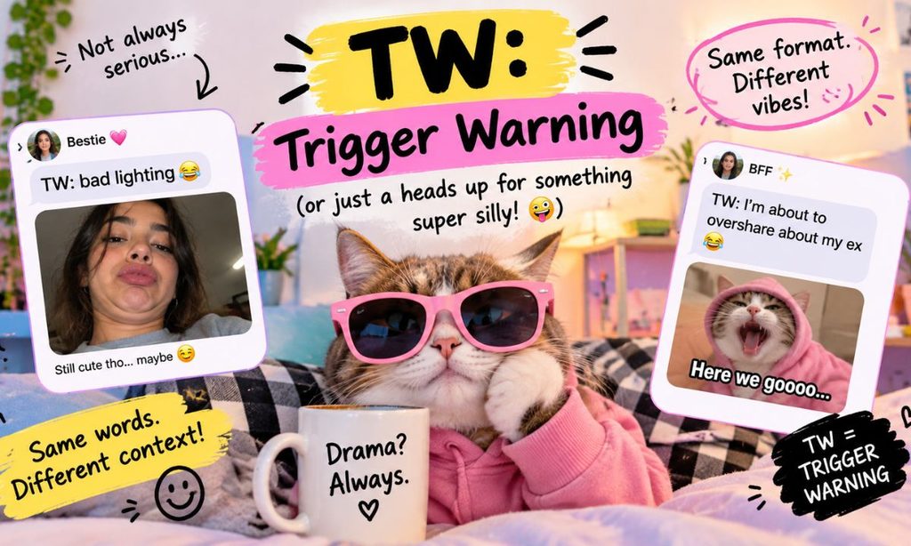 TW meaning in text funny
