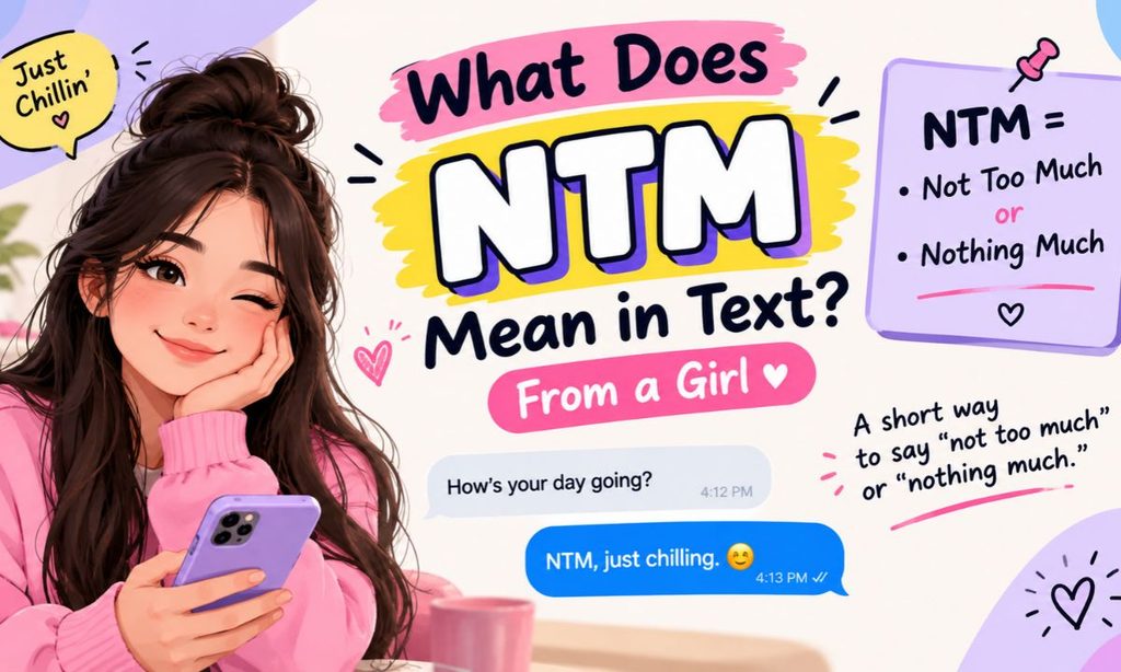 What does ntm mean in text from a girl