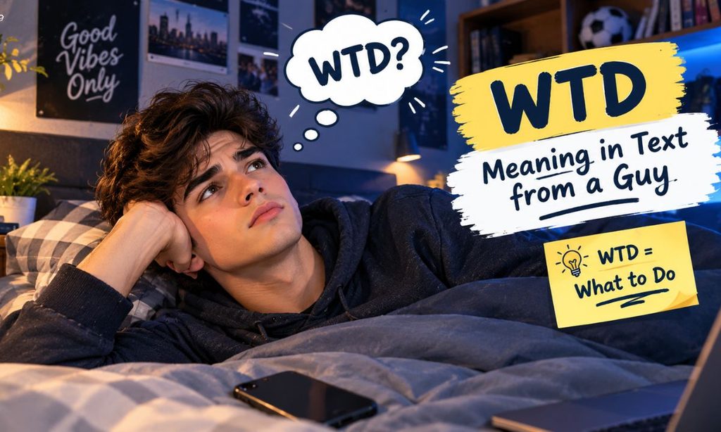 Wtd meaning in text from a guy