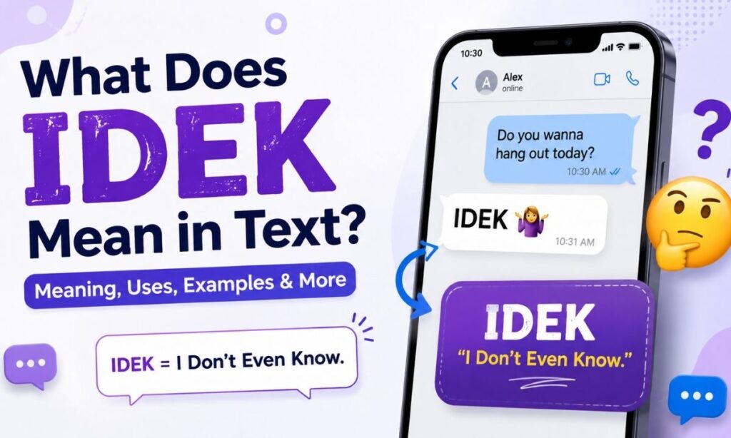 What Does IDEK Mean in Text Meaning, Uses, Examples & More